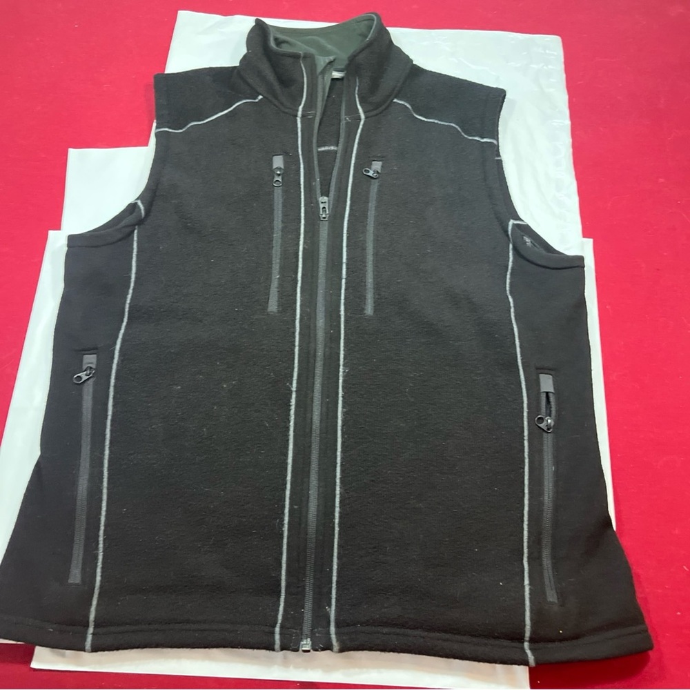 Kuhl BLACK FLEECE Knit VEST Full Zip Front Big Pockets Men’s XL Rayon Polyester - Picture 12 of 16